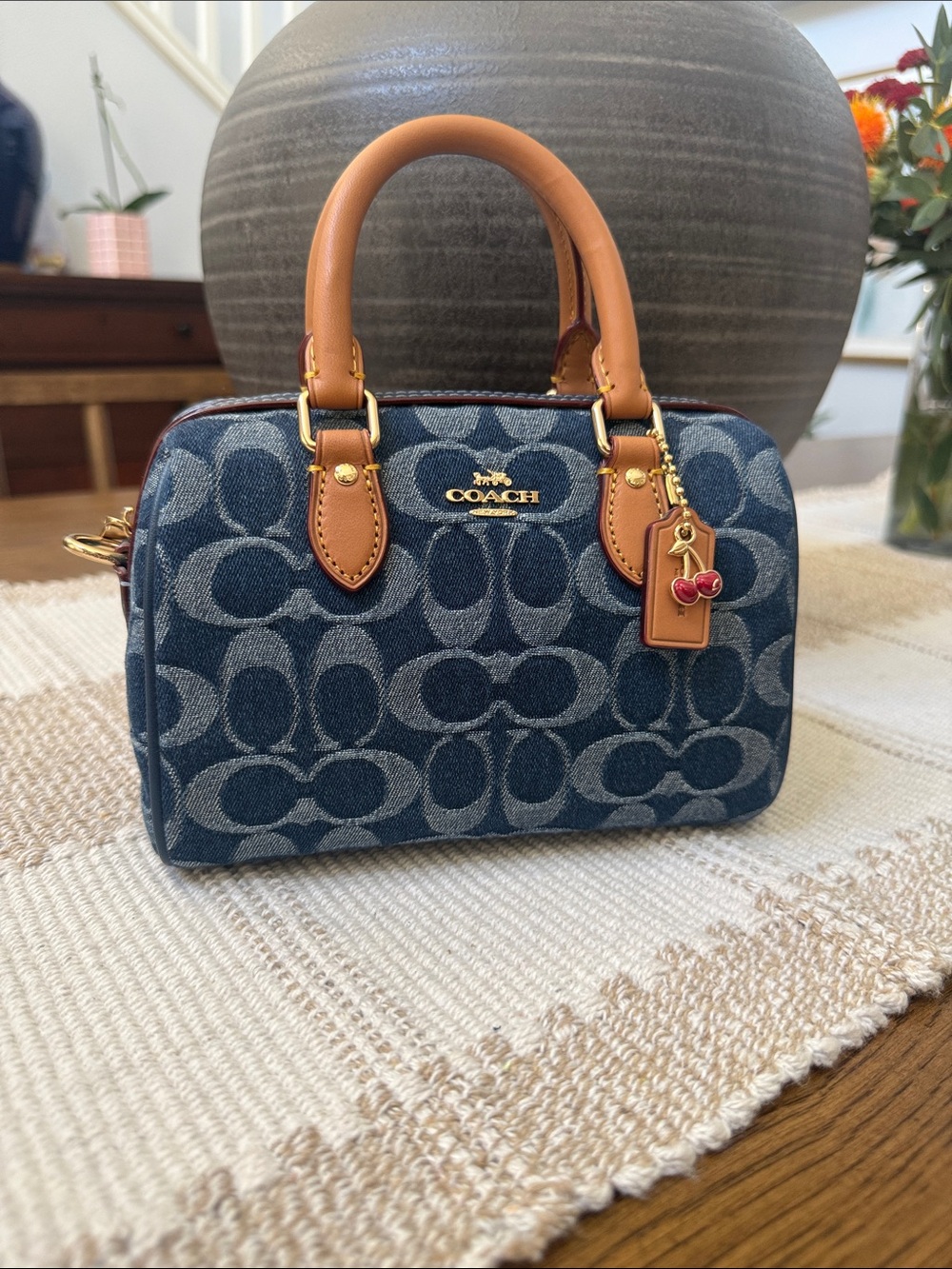 Coach Blue Denim Mini Rowan Denim